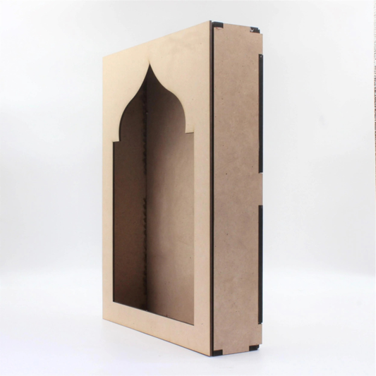DIY Plain Box MDF Jharokha Design Box For Art Craft and Painting Size 8x12x1.5 Inches