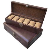 6 Slots 12 Slots 24 Slots Vintage Leather Watch Organizer Box