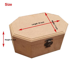 Unfinished MDF Treasure Box Vintage Style Box Jewellery Box