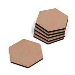 6pcs DIY Simple MDF Wooden Serving Coasters Untreated Coaster For DIY Painting 6mm Thick
