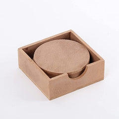 6pcs DIY Simple MDF Wooden Serving Coasters Untreated Coaster For DIY Painting 6mm Thick