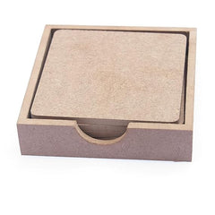 6pcs DIY Simple MDF Wooden Serving Coasters Untreated Coaster For DIY Painting 6mm Thick