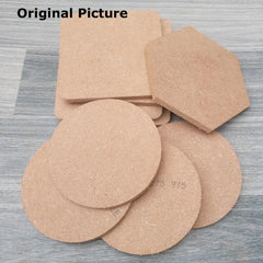 6pcs DIY Simple MDF Wooden Serving Coasters Untreated Coaster For DIY Painting 6mm Thick