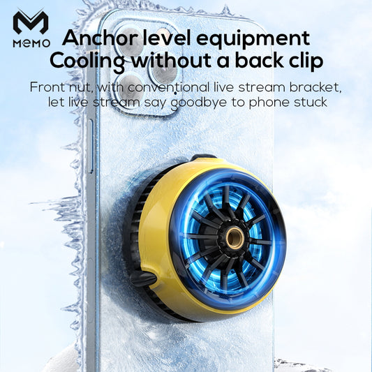 MEMO CX04 Magnetic Cooling Fan Phone Radiator Phone Cooling Fan Case Cold Wind Handle Fan for PUBG Phone Cooler Phone Cooling Fan Case