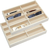 8 Slots Sunglass Organizer Trays Glasses Tray Stackable Jewelry Trays Sunglass Organizer Display Box, 8 Grids