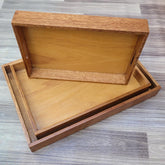 Natural Wooden With Gloss Lacquer Large Serving Tray Set Breakfast Tray Organizing Tray Set