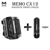 MEMO CX12 Magnetic Mobile Cooler Mobile Phone Radiator Phone Cooling Fan Case Cold Wind Handle Fan for PUBG With Battery Option