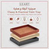 Jewellery Display Tray Valet Tray for Men & Women – Leather Tray Organizer | Bedside, Nightstand, Office Desk Organizer Tray