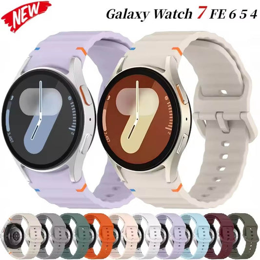 Silicone Curved Watch Band Strap Samsung Galaxy Watch 4 Watch 5 Watch 7 Classic 42mm 46mm and Galaxy Watch 4 Watch 5 Watch 6 44mm 40mm