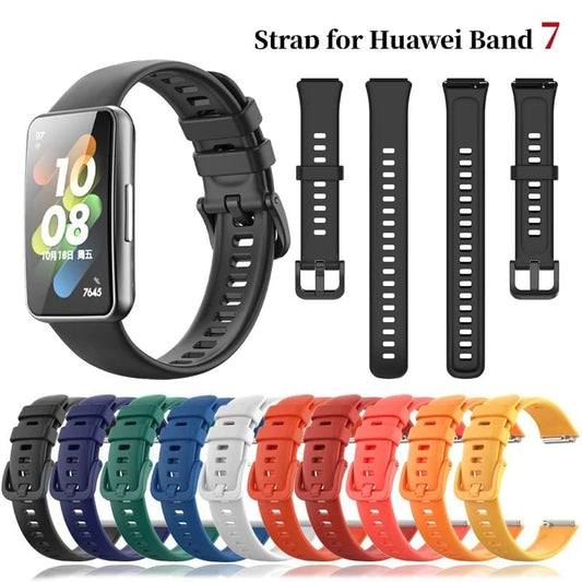 Huawei Band 7 Silicone Watch Strap, Durable Sports Wristband Replacement