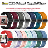 Magnetic Lock Silicone Watch Band for 22mm Watches Compatible with Galaxy Watch 3, Huawei GT2/GT3, Mibro Lite 2, and More