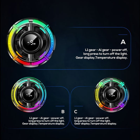 MEMO CX15 (5V) Mobile Cooler Phone Radiator RGB Lightening 2 Gear Magnetic Phone Cooler for PUBG and Different Games