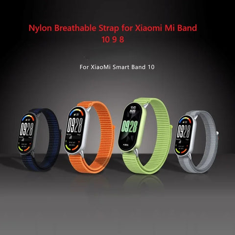 Breathable Nylon Strap for Xiaomi Mi Band 10 9 8 Soft Wristband Correa for Mi Smartwatch Band 9 10 with Metal Connector
