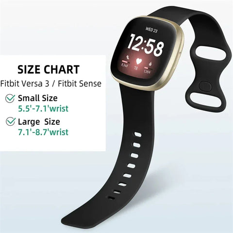 Silicone Strap for Fitbit Versa 4-3, Soft Smart Watch, Sports Bracelet for Fitbit Sense Versa3, Accessories
