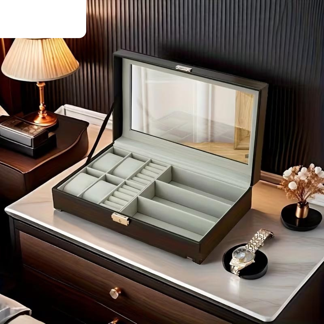 Premium PU Leather  Quality Watch Sunglass Jewellery and Cufflinks Organizer Box