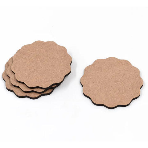 20pcs Set Laser Cut Shapes Mdf Plain Wood Boards For Art And Craft 4x4 Inch - 3.2mm