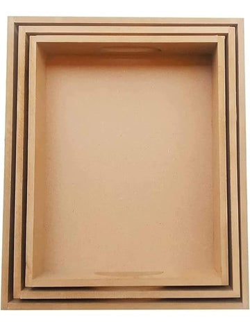 Plain DIY MDF Trays for Craft Set of 3