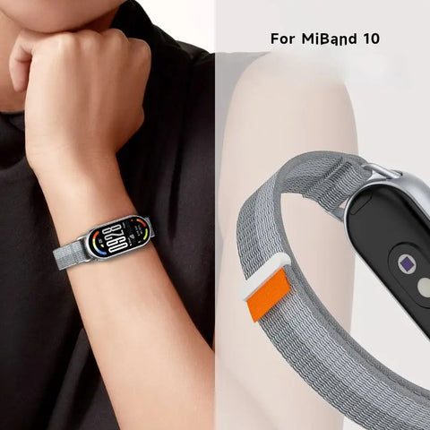 Breathable Nylon Strap for Xiaomi Mi Band 10 9 8 Soft Wristband Correa for Mi Smartwatch Band 9 10 with Metal Connector