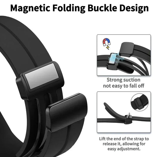 22mm Magnetic Lock Silicone Watch Band for Watches Compatible with Galaxy Watch 3, Huawei GT2/GT3, Mibro Lite 2, and More