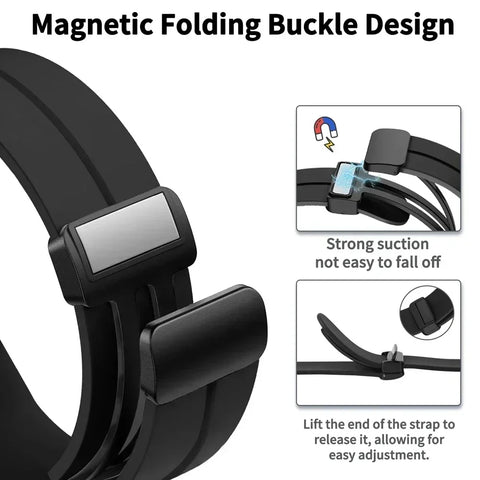 22mm Magnetic Lock Silicone Watch Band for Watches Compatible with Galaxy Watch 3, Huawei GT2/GT3, Mibro Lite 2, and More