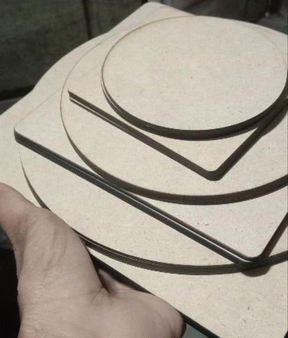 18pcs Set Round and Square Mdf Plain Wood Boards