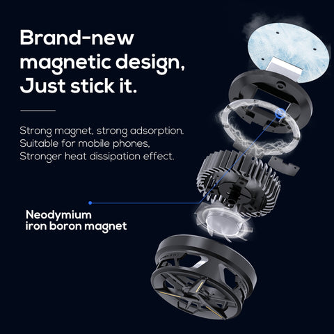 MEMO CX01 Magnetic Phone cooler Phone Radiator Phone Cooling Fan Case Cold Wind Handle Fan for PUBG Phone Cooler Phone Cooling Fan Case