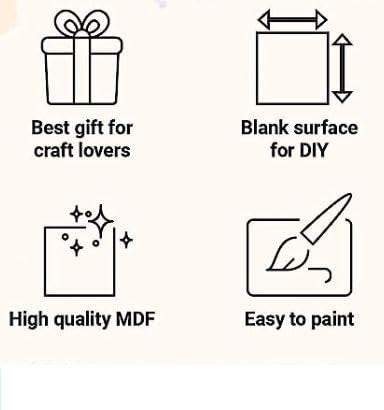 MDF Wood Cutouts Rectangular Wall hangings - Plain MDF Blanks Cutouts wiith Holes for Painting Wooden Sheet Craft, Decoupage, Resin Art Work (29 cm x 7 cm) (thinkness 3.2mm)