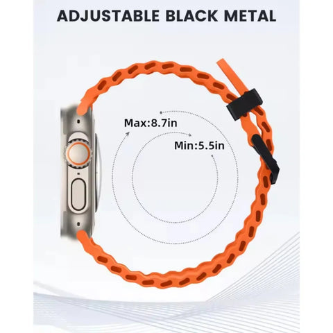 Ocean Marine Silicone Strap For Apple watch Ultra Band 49mm S10 46mm 42mm 45mm 44mm Milanese bracelet iWatch 10 9 8 7 6 5 SE 4 3