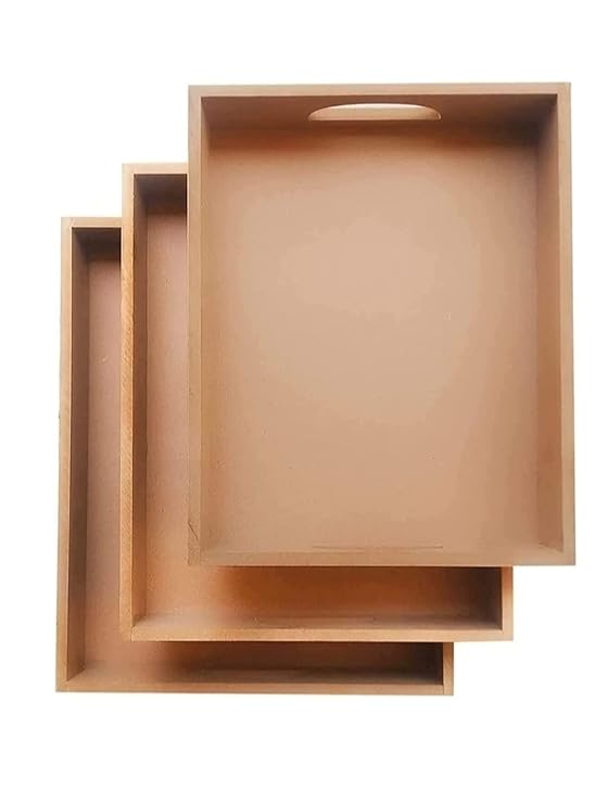Plain DIY MDF Trays for Craft Set of 3