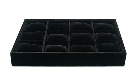 12 Slots Grids Velvet Watch Tray Jewelry Organizer Stackable Watch Bracelet Bangle Display Holder Adjustable Pillow