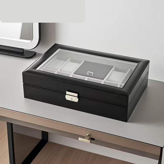 Premium PU Leather  Quality Watch Sunglass Jewellery and Cufflinks Organizer Box