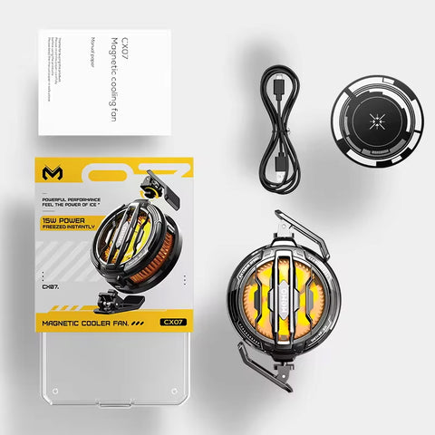 MEMO CX07 Magnetic Phone Radiator Phone Cooling Fan Case Cold Wind Handle Fan for PUBG Phone Cooler Phone Cooling Fan Case