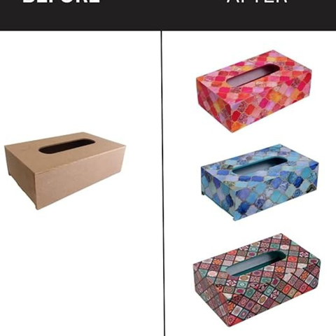 DIY Simple MDF Wooden Tissue Box Untreated Tissue Box For DIY Painting Acrylic Art Oil Painting