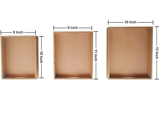 Plain DIY MDF Trays for Craft Set of 3