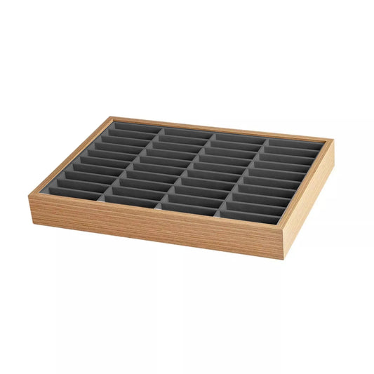 40 Grids Bangle Bracelet Display Tray Wood Velvet Storage Box