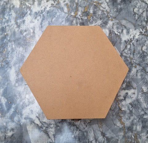 6 Corner Hexagon Plain DIY MDF Box for Craft | Unfinished MDF Box Plain for Decoupage | MDF Box for Art and Craft | 10x10x4 inch 9mm Thickness