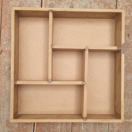 Plain DIY MDF 5 Partiton Tray for Art and  Craft