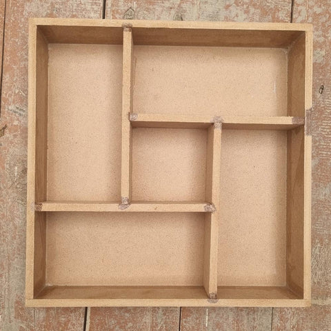 Plain DIY MDF 5 Partiton Tray for Art and  Craft