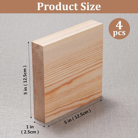 Wooden Blocks Wood Blocks for Crafts, Blank Wood Plank Board 0.75 inch Thickness