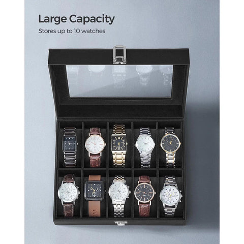 Araish's Premium Black Maroon 12 Slots 6 Slots 24 Slots Watch Organizer Box PU Leather Watch Storage Box (Copy)