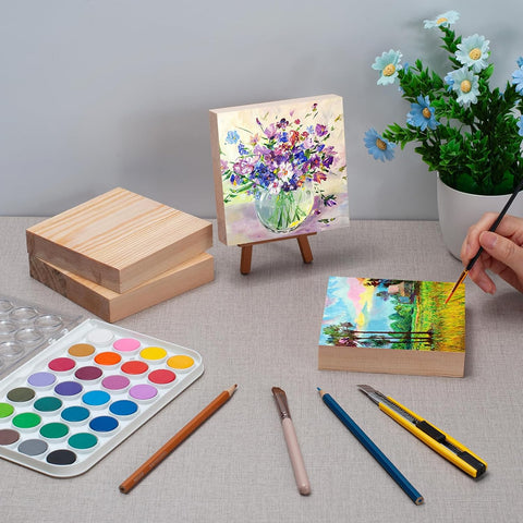Wooden Blocks Wood Blocks for Crafts, Blank Wood Plank Board 0.75 inch Thickness