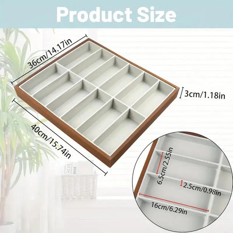 12 Slots Sunglass PU Leather Organizer Trays Glasses Tray Stackable Jewelry Trays Sunglass Organizer Display Box, 12 Grids