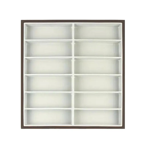 12 Slots Sunglass PU Leather Organizer Trays Glasses Tray Stackable Jewelry Trays Sunglass Organizer Display Box, 12 Grids