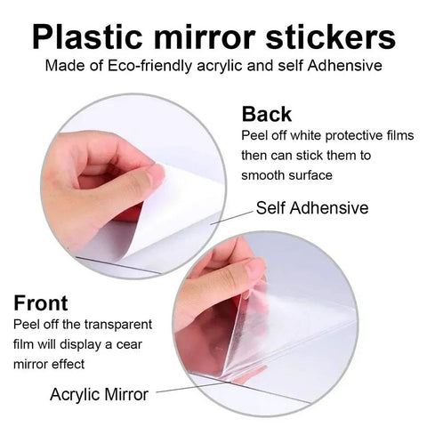 Silver and Gold  Rounds Acrylic Mirrors Light Gold Portable Self Adhesive  Mirror DIY Art and Craft Non Glass Craft MIrror (Copy)