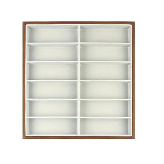 12 Slots Sunglass PU Leather Organizer Trays Glasses Tray Stackable Jewelry Trays Sunglass Organizer Display Box, 12 Grids