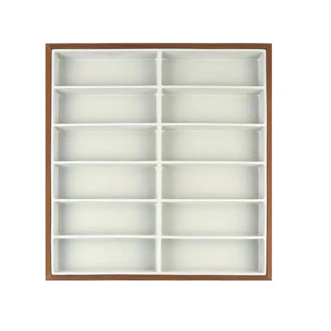 12 Slots Sunglass PU Leather Organizer Trays Glasses Tray Stackable Jewelry Trays Sunglass Organizer Display Box, 12 Grids