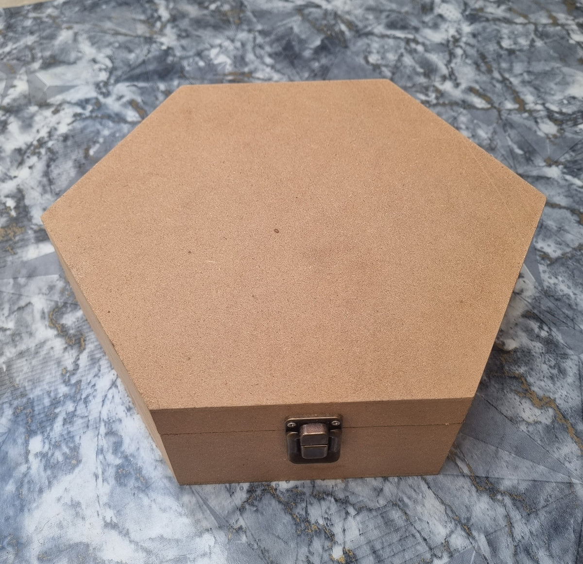 6 Corner Hexagon Plain DIY MDF Box for Craft | Unfinished MDF Box Plain for Decoupage | MDF Box for Art and Craft | 10x10x4 inch 9mm Thickness