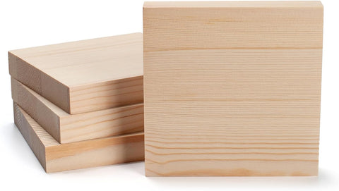 Wooden Blocks Wood Blocks for Crafts, Blank Wood Plank Board 0.75 inch Thickness