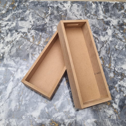 Plain DIY MDF Long Trays for Craft Set of 2
