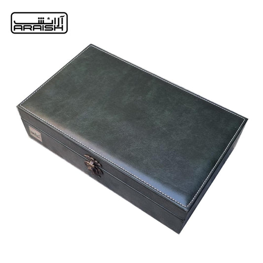 6 Slots & 12 Slots Vintage Green Leather Watch Organizer Box